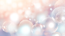 Abstract Background Soft Bokeh, Pink Bubbles Pastel Background.