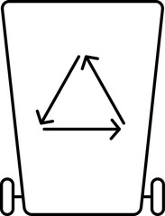 Poster - Black Stroke Illustration Of Recycling Bin Icon.