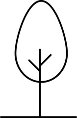 Sticker - Isolated Tree Icon In Black Line Art.