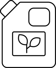 Sticker - Leaf Print Jerrycan Black Outline Icon.