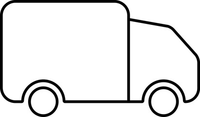 Poster - Delivery Truck Icon In Black Line Art.