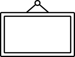 Poster - Empty Board Hang Icon In Thin Line Art.