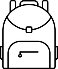 Sticker - Black Thin Line Art Of Backpack Icon.