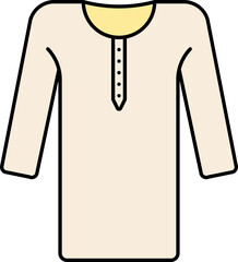 Sticker - Yellow Kurta Icon In Flat Style.