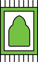 Poster - Flat Style Rug Icon In White And Green Color.