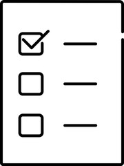 Sticker - black stroke style choose or select option list icon.