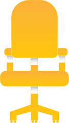 Sticker - Orange Office Chair In Paper Cut Style.