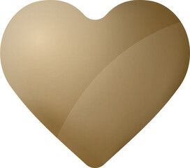 Sticker - Glossy Golden Heart Flat Element.