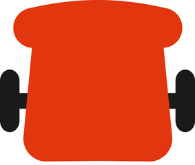 Poster - Top View Of Orange Office Chairs Flat Vector.