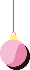 Sticker - Flat Style Bauble Hang On White Background.