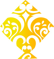 Sticker - Flourish Kite Element In Gradient Yellow Color.