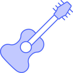 Wall Mural - Isolated Guitar Icon In Blue And White Color.