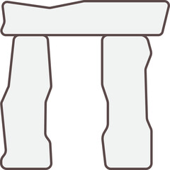 Sticker - Grey Stonehenge Icon In Flat Style.