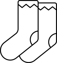 Poster - Illustration of Socks Icon in Line Art.