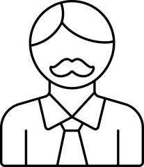 Poster - Isolated Father or Dad icon in Black Outline.