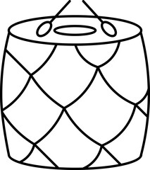 Poster - Drum With Sticks Black Thin Line Art Icon.