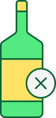 Poster - No Drink Icon Or Symbol In Green And Yellow Color.