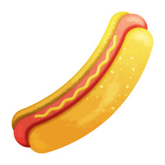 Wall Mural - Isolated Realistic Hotdog Flat Vector.