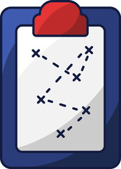 Poster - Tactical Strategy Clipboard Red And Blue Icon.