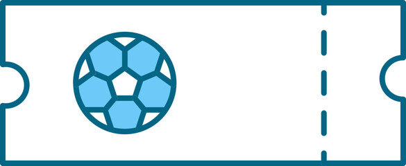 Poster - Isolated Blue And White Football Ticket Icon In Flat Style.