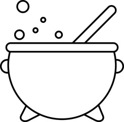 Poster - Fly Bubble Cauldron Icon In Black Outline.