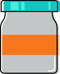 Canvas Print - Colorful Supplement Bottle Icon In Flat Style.