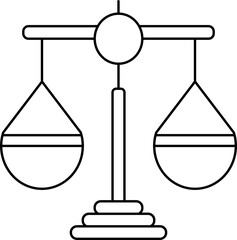 Canvas Print - Balance Scale Icon In Line Art.