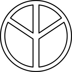 Poster - Isolated Peace Icon In Line Art.