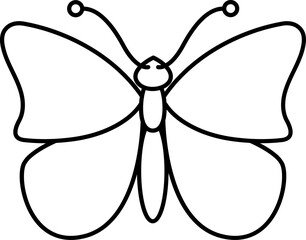 Sticker - Isolated Flying Butterfly Icon In Stroke Style.