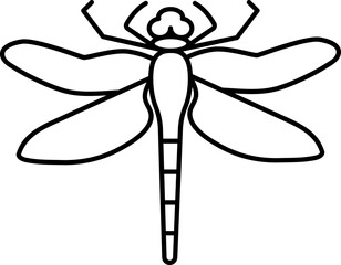 Canvas Print - Stroke Illustration Of Dragonfly Icon.