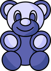 Canvas Print - Cute Teddy Bear Icon In Blue Color.