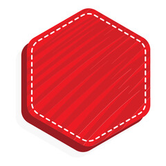 Poster - Red Blank Hexagon Label Or Frame Element On White Background.