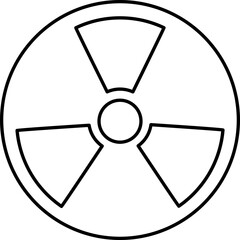 Wall Mural - Isolated Nuclear Circle Icon In Black Outline.