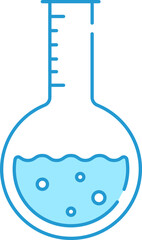 Poster - Blue And White Liquid Beaker Flat Icon.