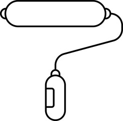 Poster - Isolated Paint Roller Black Line Art Icon.