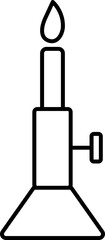 Poster - Burning Bunsen Burner Outline Icon.