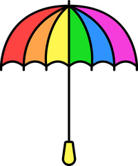 Poster - Rainbow Umbrella Open Icon In Flat Style.