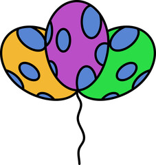 Sticker - Colorful Polka Balloons Bunch Icon.