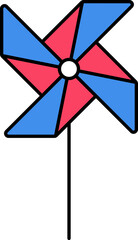 Sticker - Red And Blue Illustration Of Pinwheel Flat Icon.