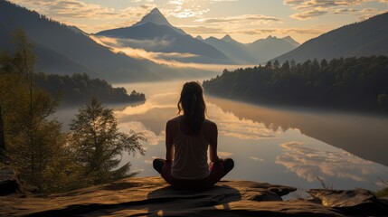 Canvas Print - yoga in the mountains