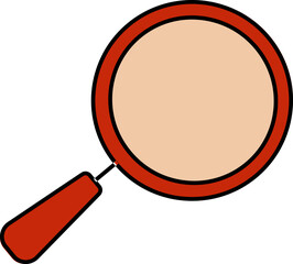 Sticker - Vector Magnifying Glass Icon In Red Color.