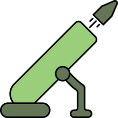 Wall Mural - Isolated Air Missile Launcher Icon In Green Color.