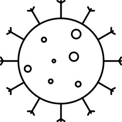 Poster - Black Linear Style Virus Icon Or Symbol.