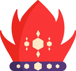 Sticker - Red And Purple Illustration Of Spiked Crown Flat Icon.