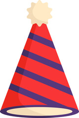 Canvas Print - Red And Purple Striped Party Cap Flat Icon.