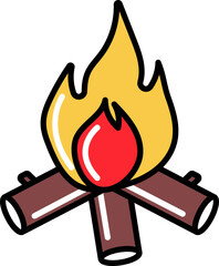 Poster - Bonfire Icon In Flat Style.