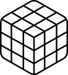 Puzzle Cube Black Thin Line Art Icon.