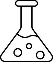 Poster - Liquid Erlenmeyer Flask Black Stroke Icon.