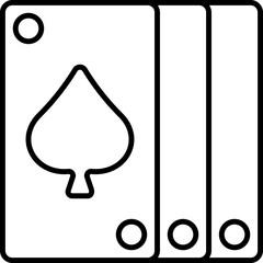 Canvas Print - Spade Playing Cards Black Stroke Icon.