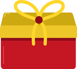 Canvas Print - Red And Yellow Gift Box Icon In Flat Style.